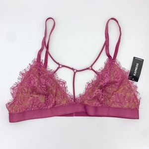 Express Purple Lace Strappy Bralette